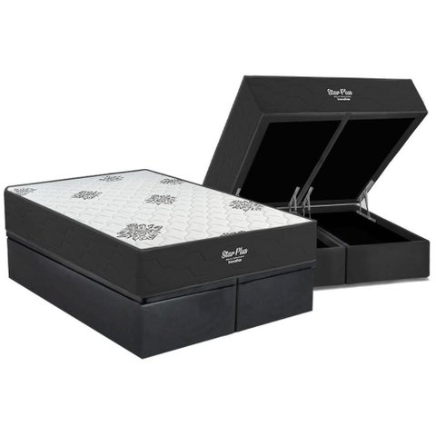 Cama Box Baú Queen + Colchão Ortopédico Inovaflex Star