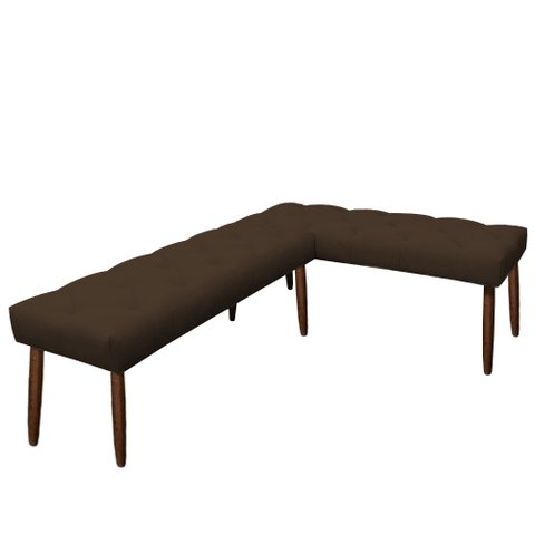 Canto Alemão Suede Marrom Assento 1,20x0,75 - Dominic Decor