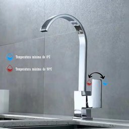 Tornera Gourmet de Bancada Pia para Banheiro Lavabo Lavatório Cozinha com Efeito Cascata Giro 360º M - 3