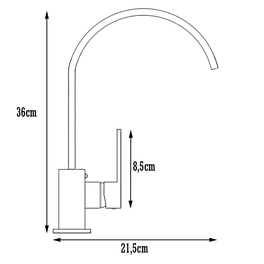 Tornera Gourmet de Bancada Pia para Banheiro Lavabo Lavatório Cozinha com Efeito Cascata Giro 360º M - 6