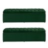 Kit 2 Baús Imperatriz 100Cm Calçadeira Estofada Suede Verde Militar - 2