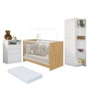 Ver imagem 2 de Quarto de Bebê Completo com Berço 3 em 1 e Colchão Incluso Confete Multimóveis MP4916 Madeirado/