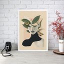 Ver imagem 2 de Quadro Mulher - Conexão com a Natureza 24x18cm - com Vidro:madeira Preta