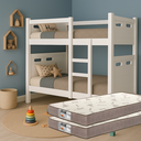 Ver imagem 1 de Beliche Solteiro com 02 Colchões Grade Reforçada Completa