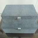 Ver imagem 3 de Jogo 2 Peças Caixa Decorativa de Sintético Cinza 12.0x20.0x30.0cm Organizadora