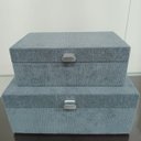 Ver imagem 4 de Jogo 2 Peças Caixa Decorativa de Sintético Cinza 12.0x20.0x30.0cm Organizadora