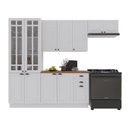 Ver imagem 2 de Armário de Cozinha Modulada Compacta Fidelitá Nara 100% MDF 4 Peças 280cm 12 Portas 2 Gavetas com