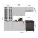 Ver imagem 4 de Armário de Cozinha Modulada Compacta Fidelitá Nara 100% MDF 4 Peças 280cm 12 Portas 2 Gavetas com