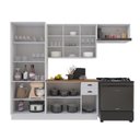 Ver imagem 3 de Armário de Cozinha Modulada Compacta Fidelitá Nara 100% MDF 4 Peças 280cm 12 Portas 2 Gavetas com