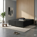 Ver imagem 2 de Cama Box Baú Queen Suede Preto 158x198x40cm com Pistão a Gás e Pés de Madeira