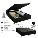 Ver imagem 4 de Cama Box Baú Queen Suede Preto 158x198x40cm com Pistão a Gás e Pés de Madeira