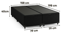 Ver imagem 5 de Cama Box Baú Queen Suede Preto 158x198x40cm com Pistão a Gás e Pés de Madeira