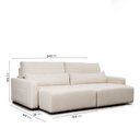 Ver imagem 5 de Sofá Retrátil 4 Lugares Bouclé Branco Essence 240cm CabeCasa MadeiraOriginals