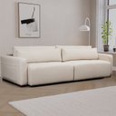 Ver imagem 1 de Sofá Retrátil 4 Lugares Bouclé Branco Essence 240cm CabeCasa MadeiraOriginals