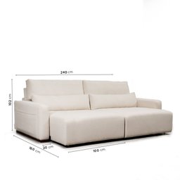 Sofá Essence Retrátil 4 Lugares 240cm CabeCasa MadeiraMadeira - 5