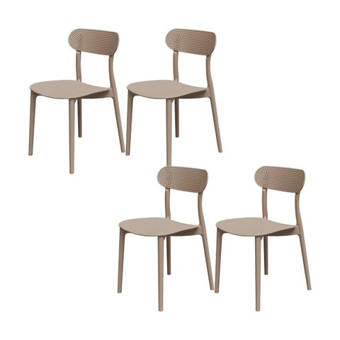 Kit 4 Cadeiras de Jantar Simpla Estilo Telinha em Plástico