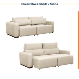 Sofá Essence Retrátil 3 Lugares 200cm CabeCasa MadeiraMadeira - 10