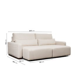 Sofá Essence Retrátil 3 Lugares 200cm CabeCasa MadeiraMadeira - 5