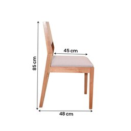 Sala De Jantar Mesa Ester 180x90 Com Vidro Off White 6 Cadeiras Alice Tela Sintética Madeira Maciça  - 5