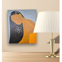 Ver imagem 1 de Mini Quadro Morna de Cabelos Negros Pintado a Mão 30x25cm