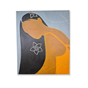 Ver imagem 2 de Mini Quadro Morna de Cabelos Negros Pintado a Mão 30x25cm