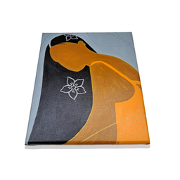 Mini Quadro Morna de Cabelos Negros Pintado a Mão 30x25cm - 5
