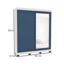 Ver imagem 4 de Guarda-roupa Casal Madrid 2 Portas 2 Gavetas com Espelho Azul/branco - Politorno
