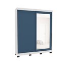 Ver imagem 2 de Guarda-roupa Casal Madrid 2 Portas 2 Gavetas com Espelho Azul/branco - Politorno