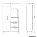 Ver imagem 5 de Guarda-roupa Solteiro com Cômoda Capri 2 Portas Nature-titanium