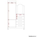 Ver imagem 4 de Guarda-roupa Solteiro com Cômoda Capri 2 Portas Nature-titanium