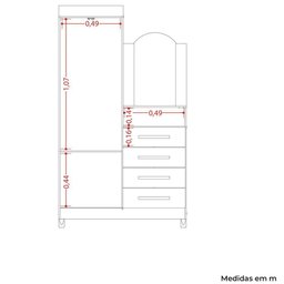 Guarda-roupa Solteiro com Cômoda Capri 2 Portas Nature-titanium - 4