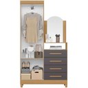 Ver imagem 3 de Guarda-roupa Solteiro com Cômoda Capri 2 Portas Nature-titanium