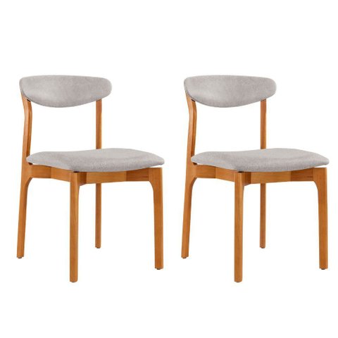 Conjunto com 2 Cadeiras Noronha em Madeira Maciça para Sala de Jantar Moderna Mobília