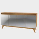 Ver imagem 2 de Buffet Aparador 4 Portas Espelhado MDF/MDP Mel 156cm Armani Bege