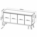 Ver imagem 3 de Buffet Aparador 4 Portas Espelhado MDF/MDP Mel 156cm Armani Bege