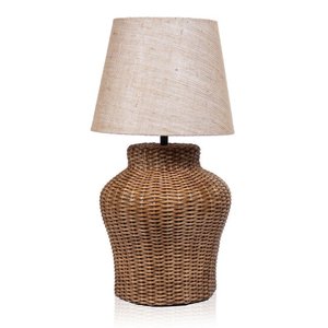 Abajur Fibra Natural Rattan "m"