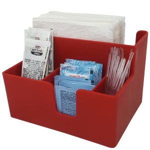 Kit 15 Portas Sachês Guardanapos Açúcar Organizador Multiuso Bancada Vermelho