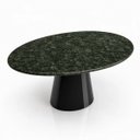 Ver imagem 2 de Mesa de Jantar Cone Oval 244x137 cm Tampo Mármore Verde Guatemala Base Laca Preta