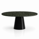 Ver imagem 1 de Mesa de Jantar Cone Oval 244x137 cm Tampo Mármore Verde Guatemala Base Laca Preta
