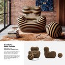 Ver imagem 4 de Poltrona Vortex com Puff Listrada Design Orgânico Statement Compacto na Caixa - King House
