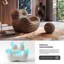 Ver imagem 2 de Poltrona Vortex com Puff Listrada Design Orgânico Statement Compacto na Caixa - King House