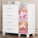 Ver imagem 2 de Cômoda Infantil para Quarto 80cm 4 Gavetas Carruagem Rosa Z53 - Mpozenato