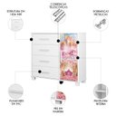 Ver imagem 3 de Cômoda Infantil para Quarto 80cm 4 Gavetas Carruagem Rosa Z53 - Mpozenato