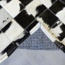 Ver imagem 3 de Tapete De Couro preto branco malhado 0,60x2,50 com bordas