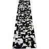 Tapete De Couro preto branco malhado 0,60x2,50 com bordas - 1