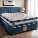 Ver imagem 1 de Cama Box Casal Colchão + Box 138x188x70 com Molas Ensacadas Robust 220 Azul Cama Inbox