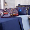 Kit Colcha Solteiro 6 Peças Gamer Pro Dupla Face com Almofadas Dourados - 3