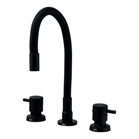 Misturador de Mesa Lavatório Bica Flexível Flex 1.1/2" Black Fosco (1877 Bk-99)