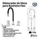Ver imagem 6 de Misturador de Mesa Lavatório Bica Flexível Flex 1.1/2" Black Fosco (1877 Bk-99)