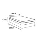 Ver imagem 2 de Cama Box Solteiro Yescasa Molas Ensacadas Ravena 88x188x50cm